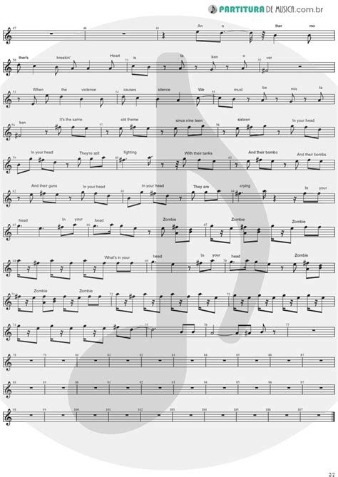 Maybe you would like to learn more about one of these? Partitura de musica - Canto | Zombie | The Cranberries ...