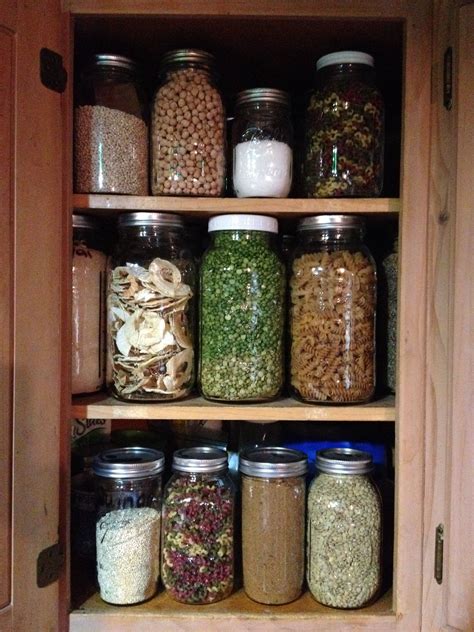 Use baskets, bins and jars for extra storage. 2 Qt Ball jars so pretty in the pantry | Ball jars, Mason ...