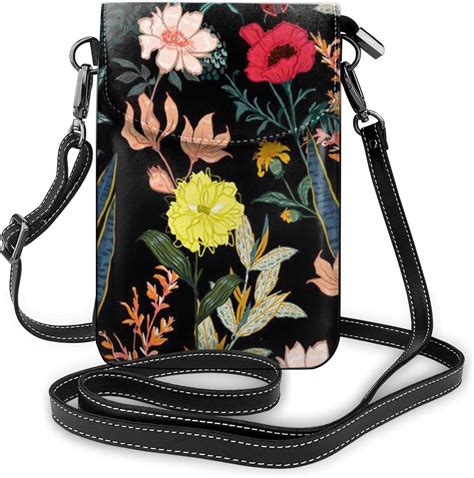 Crossbody Cell Phone Purse Colorful Boho Floral Small Crossbody Bags Women Pu Shoulder Bag