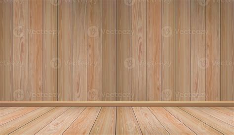 Wood Wall And Perspective Wooden Floor Texture Concept Interior