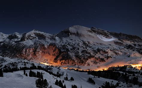 Hintergrundbilder Nacht Schnee Winter Alpen Gipfel Berg Wetter