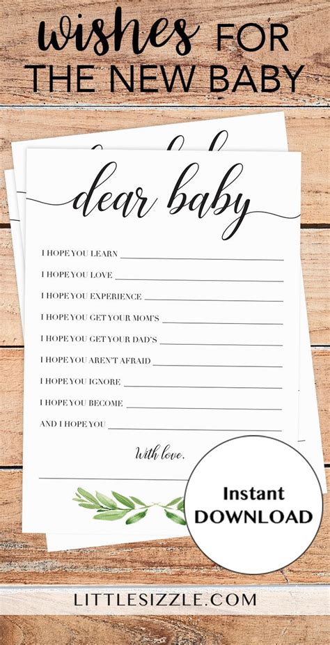 They can brighten up their parents' lives and bring them happiness. Printable Baby Shower Wishes for Baby Cards | Baby shower ...