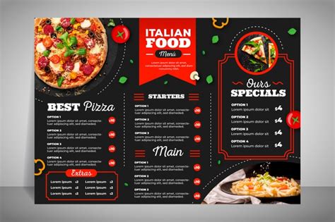 People found this by searching for: Free Vector | Modern restaurant menu for pizza