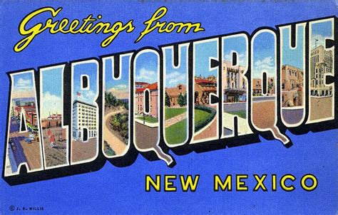 Greetings From Albuquerque New Mexico Large Letter Postcard New