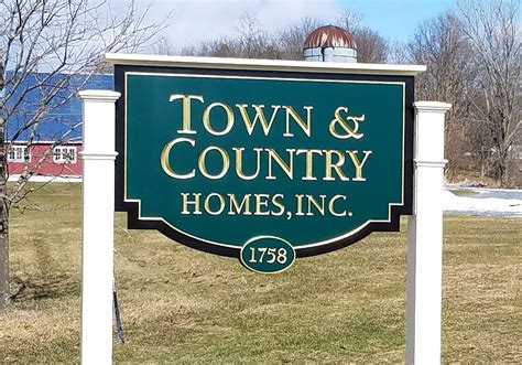 Town & Country Homes - Carved & Gold Leaf Gilded Sign - Design Signs