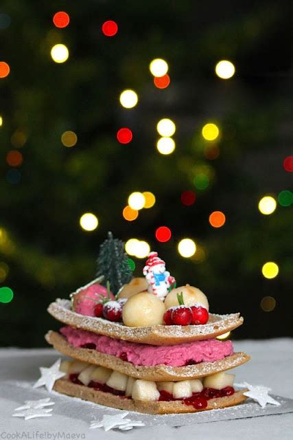 Cook A Life by Maeva En attendant Noël Bûche à étages châtaigne poires et cranberries vegan