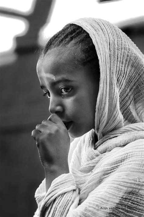 Ethiopian Girl With Ash Cross In Lalibela Krijn Van Der Giessen