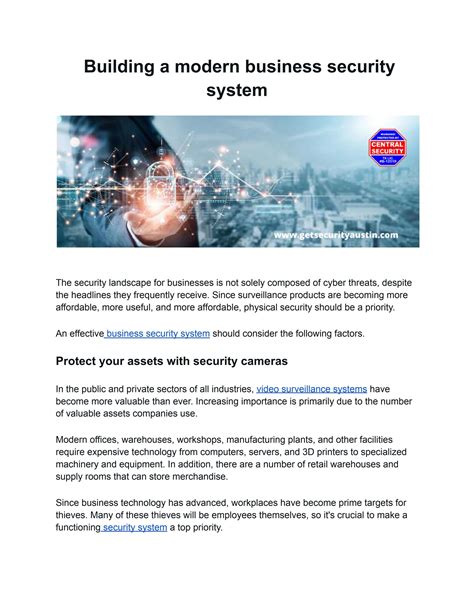 Building A Modern Business Security System By Getsecurityaustin Issuu