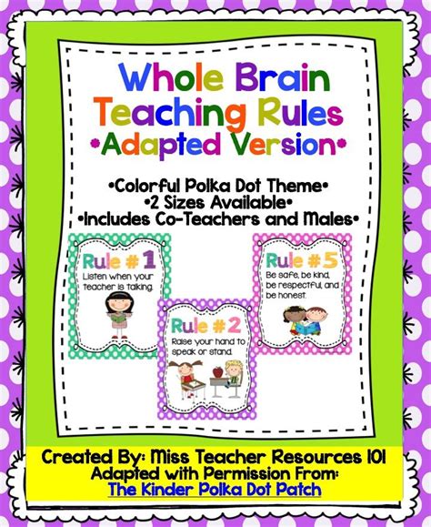 Free Full And Half Size Whole Brain Teaching Rules These Rules Have
