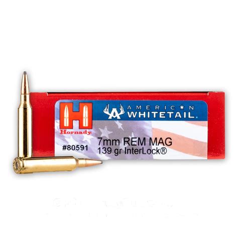 7mm Rem Mag 139 Gr Sp Hornady American Whitetail 20 Rounds Ammo