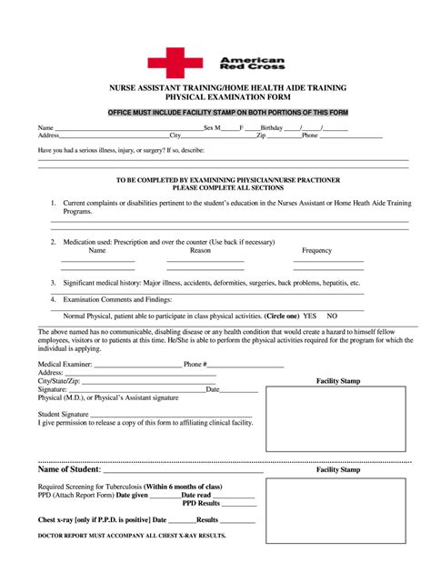 Cna Pre Employment Physical Form Fill Out And Sign Online Dochub