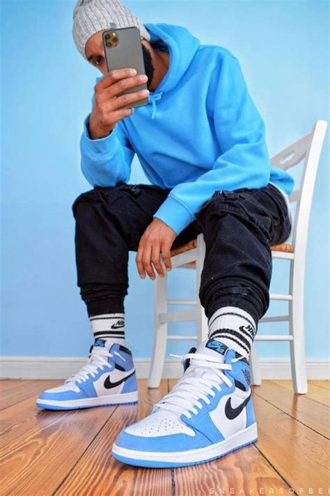 AIR JORDAN 1 RETRO HIGH OG “UNIVERSITY BLUE” | Streetwear men outfits