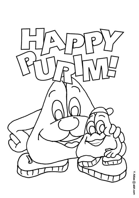 Coloring Page Purim Morty And Son English  539×765 Purim