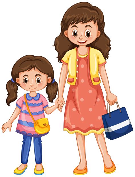 Mother and daughter holding hands - Download Free Vectors, Clipart Graphics & Vector Art