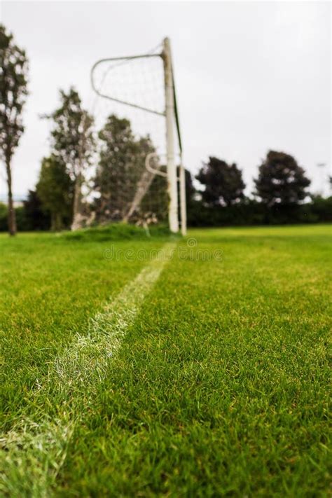 Metal Soccer Football Goal Posts Without Net Stock Photo Image Of
