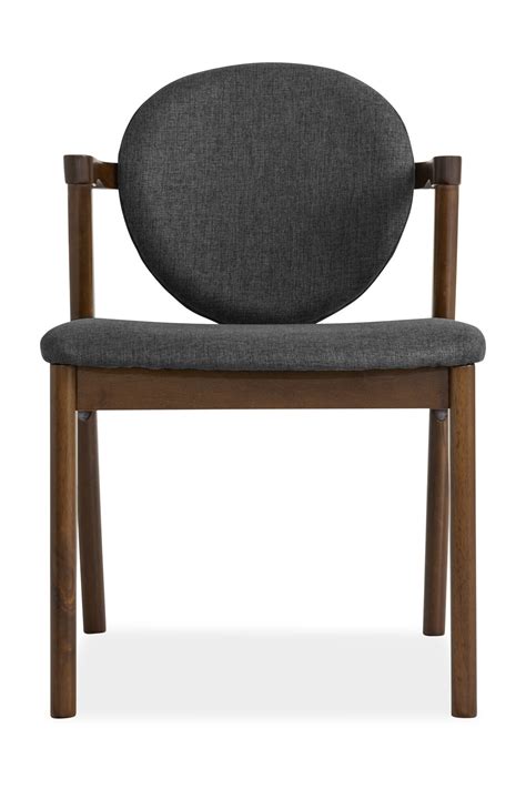 Ronny Dining Chair Walnut With Dark Grey Cushion Furniture And Home