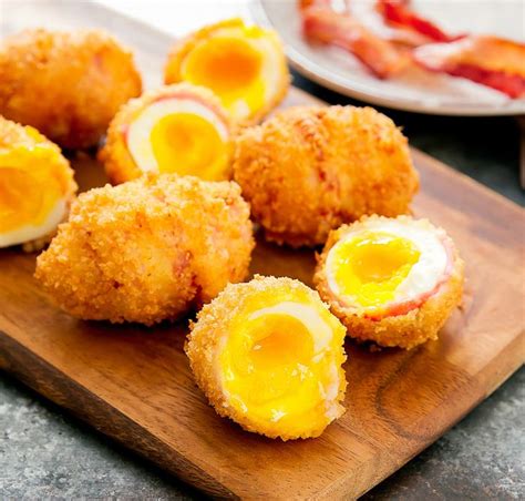 Fried Bacon Wrapped Eggs