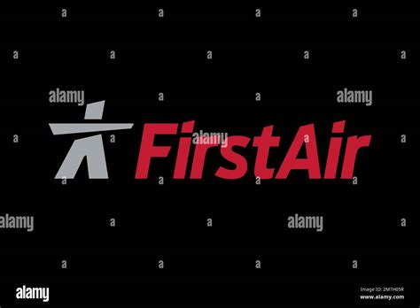 First Air Logo Black Background Stock Photo Alamy