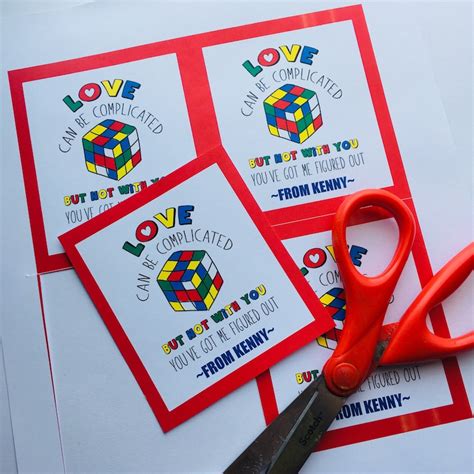 Digital Valentine Rubiks Cube Diy Editable Pdf Card Puzzle Love Can Be