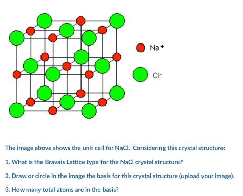 Solved Na CI The Image Above Shows The Unit Cell For NaCl Chegg Com