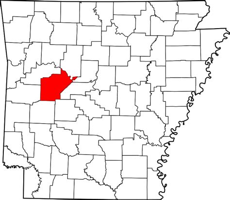 Map Of Arkansas Highlighting Yell County List Of Counties In Arkansas