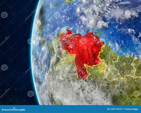 Venezuela On Globe From Space Stock Illustration Illustration Of