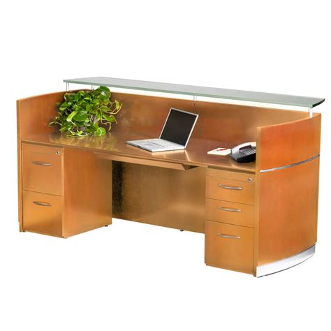 Product title boss office products transitional mahogany 48 inch reception desk average rating: Wood Reception Desk - Milano Veneer Glass Reception Desk