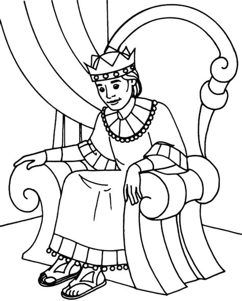 King Sitting On His Throne Coloring Pages : Kids Play Color