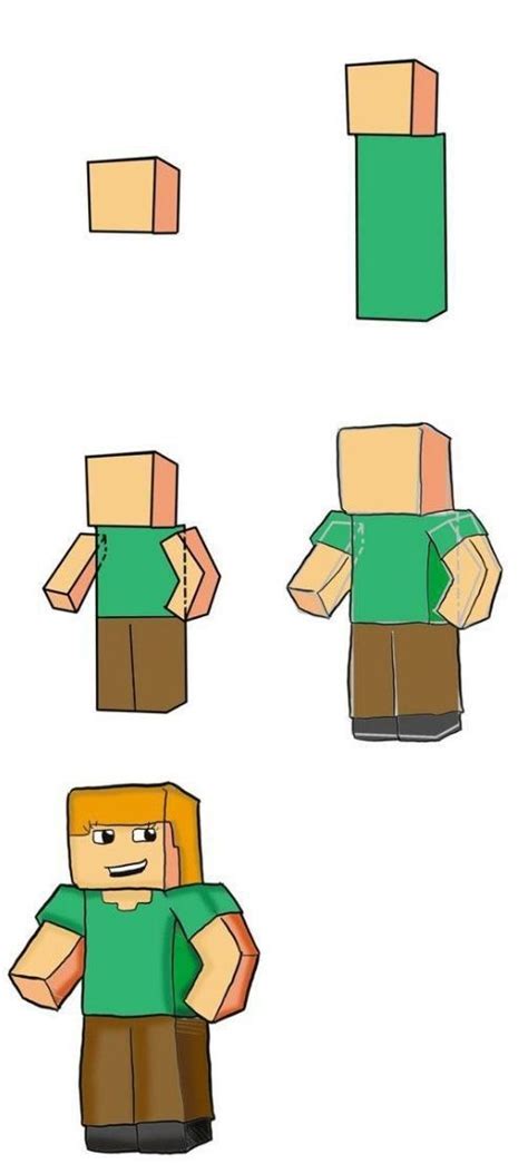 How To Draw For Minecrafters Step By Step Drawing Alex Minecraft