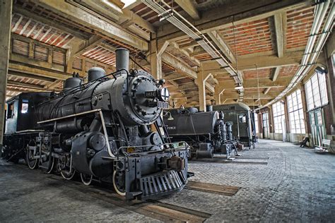 Roundhouse And Steam Engine Trains And Railroads Series Photograph By