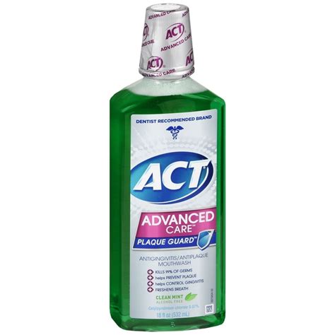 Act Advanced Care Plaque Guard Antigingivitisantiplaque Mouthwash
