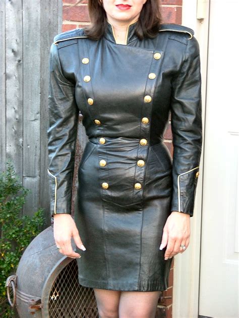 Ebay Leather Nicely Modeled North Beach Leather Black Military Style Dress