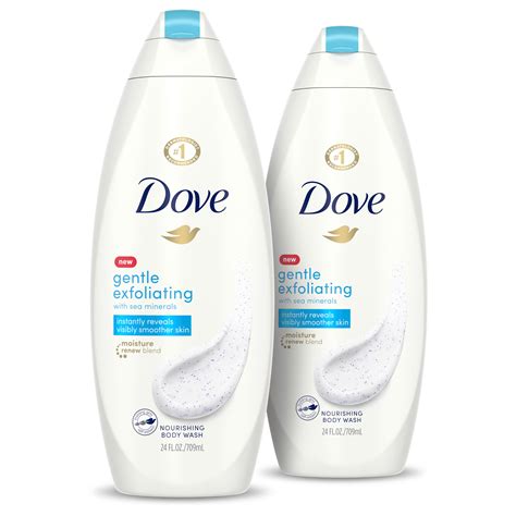 2 Pack Dove Body Wash Gentle Exfoliating 22 Oz