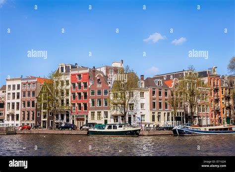 Houses At The Binnen Amstel In Amsterdam North Holland Netherlands