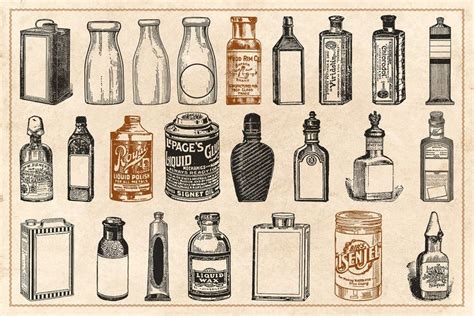 120 Vintage Bottles Flasks And Vials Bottle Drawing Flask Drawing