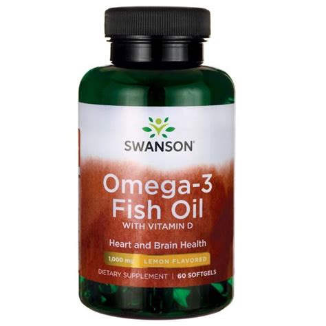These nutrients are important for maintaining a healthy brain and nervous system and. Swanson Omega 3 Fish Oil with Vitamin D (F08), 60 Capsules ...