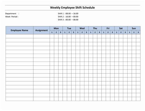 Free Printable Blank Work Schedules | Free Printable