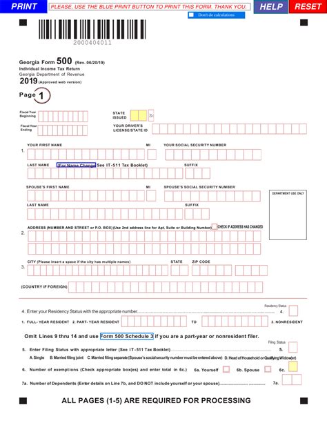 Form 500 Download Fillable Pdf Or Fill Online Individual