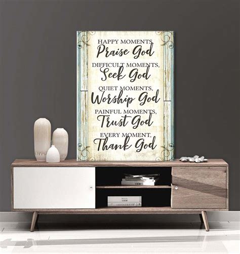Christian Wall Art Happy Moments Praise God Wood Frame Ready To Hang