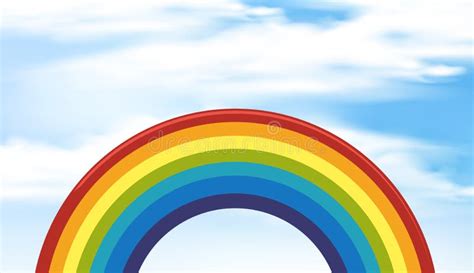 Background Scene With Rainbow In The Sky Stock Vector Illustration Of