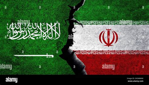 Iran And Saudi Arabia Flags Together Iran And Saudi Arabia Relation