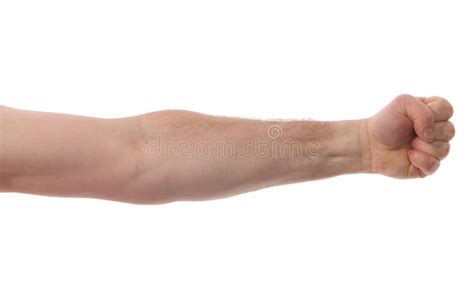 Isolated Arm With Fist An Arm With A Clenched Fist Isolated On White