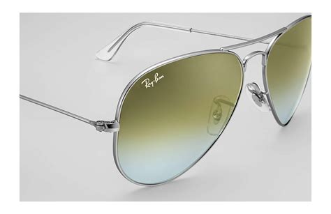 Ray Ban Aviator Flash Lenses Gradient In Silver Green Green Lyst