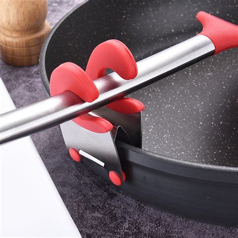 1 X Stainless Steel Plastic Pot Side Clip Anti Scalding Spoon Holder