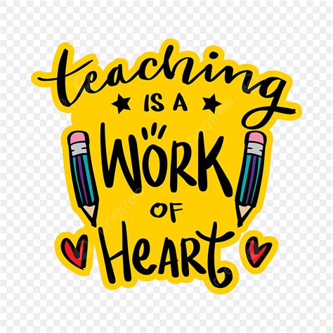 Teacher Education Clipart Png Images Teacher Is A Work Of Heart Hand