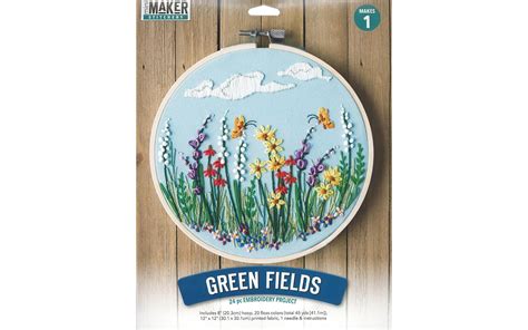 Leisure Arts Embroidery Kit 8 Green Fields Embroidery Kit For