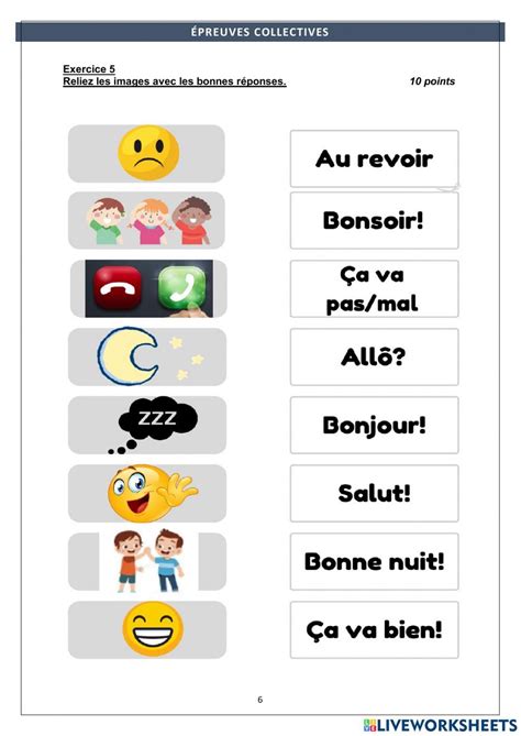 Les Salutations Interactive Exercise For Grade 3 You Can Do The