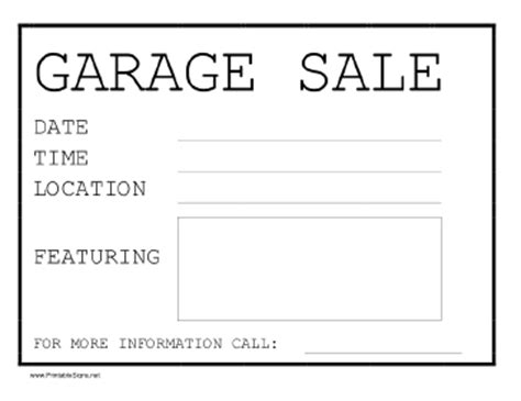 Blank sign in sheet template in ipages. Printable Garage Sale Sign