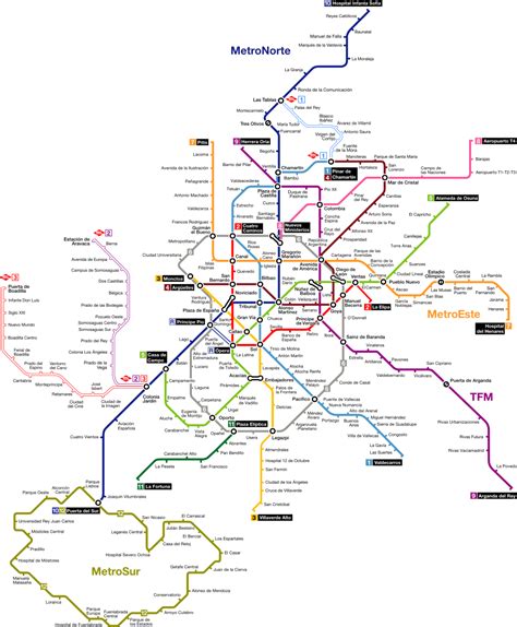 Madrid Metro Map Spain