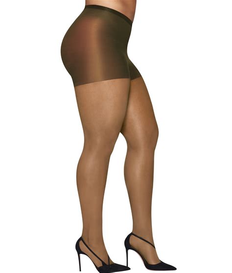 hanes hanes womens plus size curves silky sheer control top pantyhose style hsp002 walmart